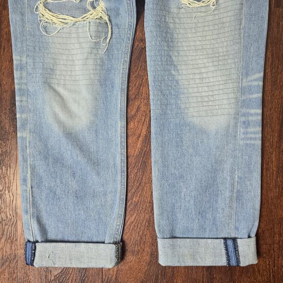 rag & bone The Dre Jean Mid-Rise Rolled Cuff Distressed Boyfriend, Size 27 - Picture 6 of 11